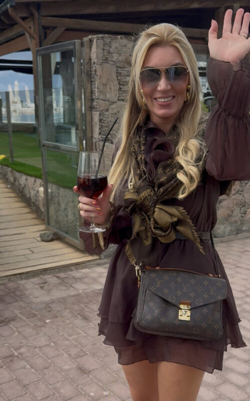 Ruffle Dress Brown