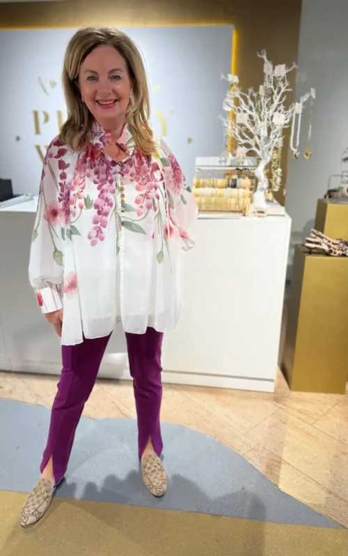 Lorense Dane Blom Flower Blouse