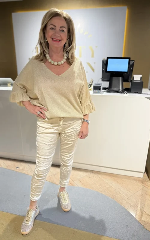 Linda Pants Shine Champagne