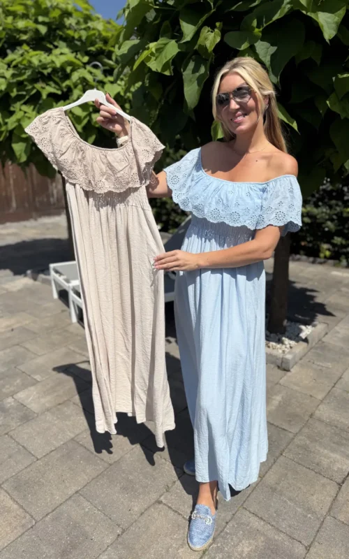 When On Holiday Dress Beige