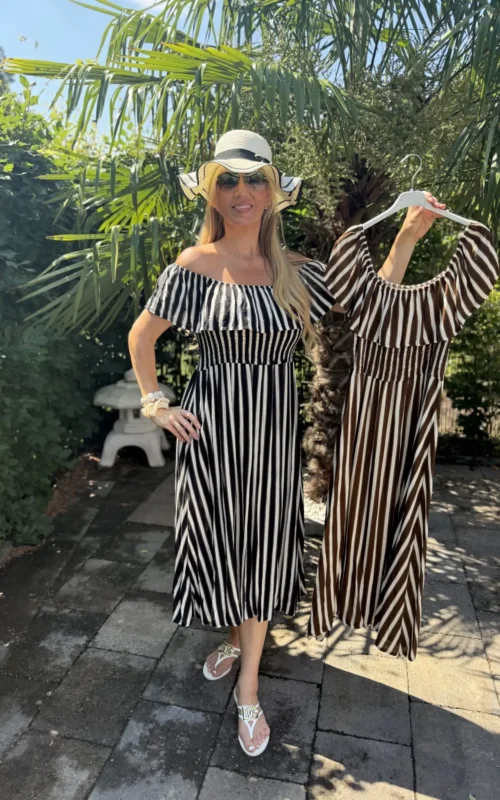 Love The Stripe Dress Brown