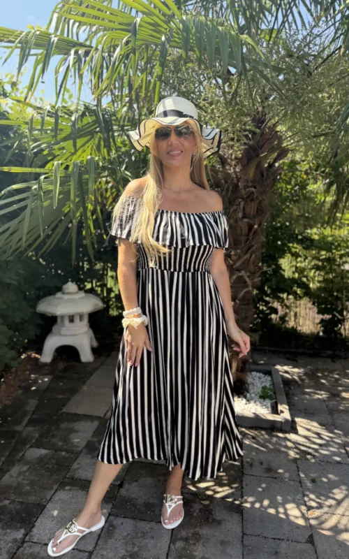 Love The Stripe Dress Black