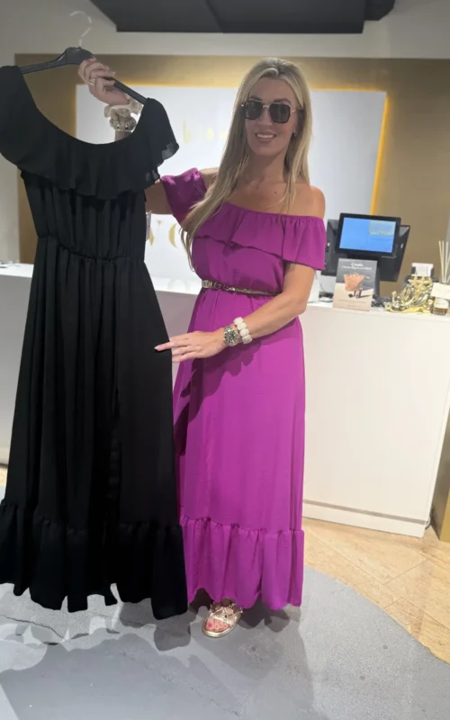 Eiffel Ruffle Dress Black