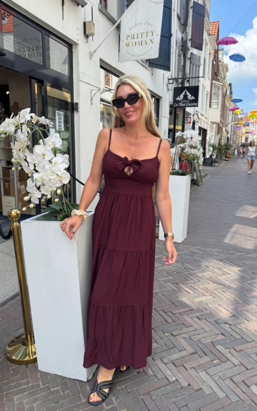 Bow on Top Dress Burgundy
