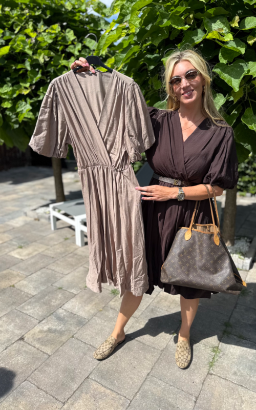 Balloon Dress Beige