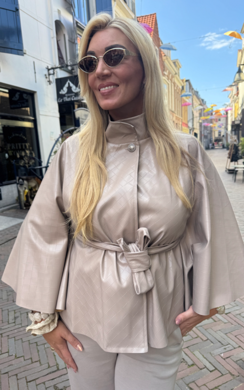 PU Leather Cape Beige / Taupe