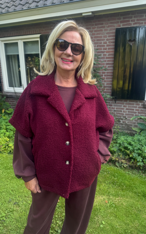 Teddy Vest Burgundy