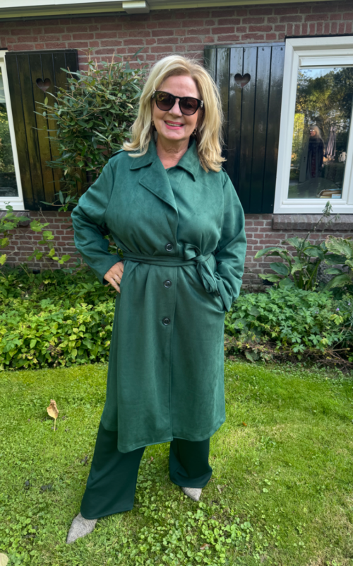 Suedine TrenchCoat Green