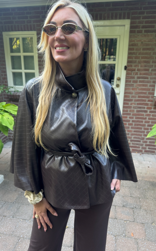 PU Leather Cape Brown