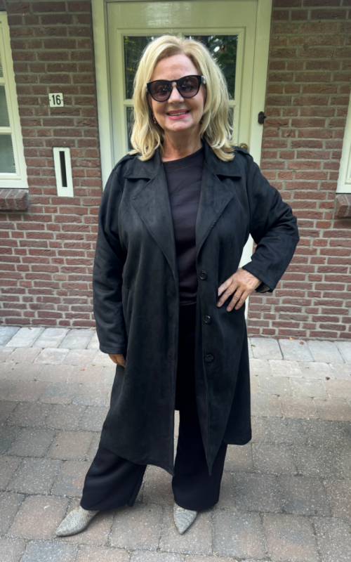 Suedine TrenchCoat Black