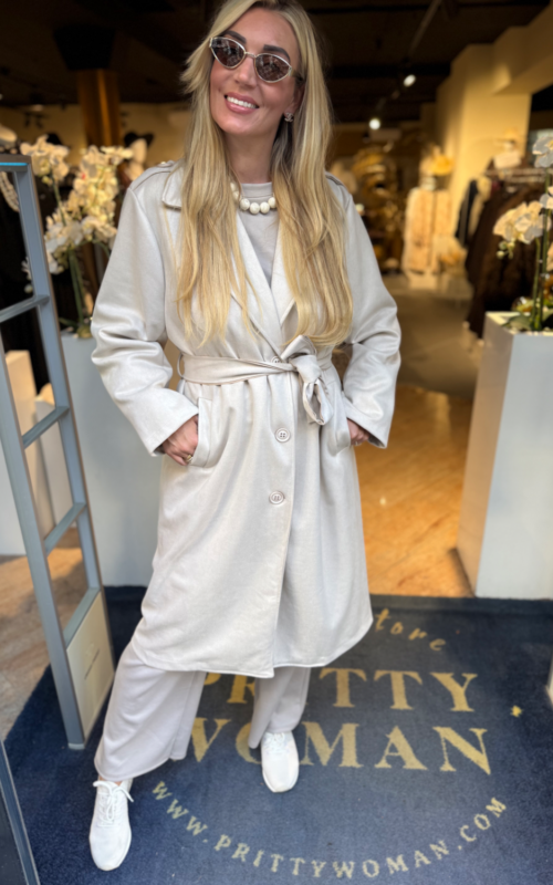 Suedine TrenchCoat Beige