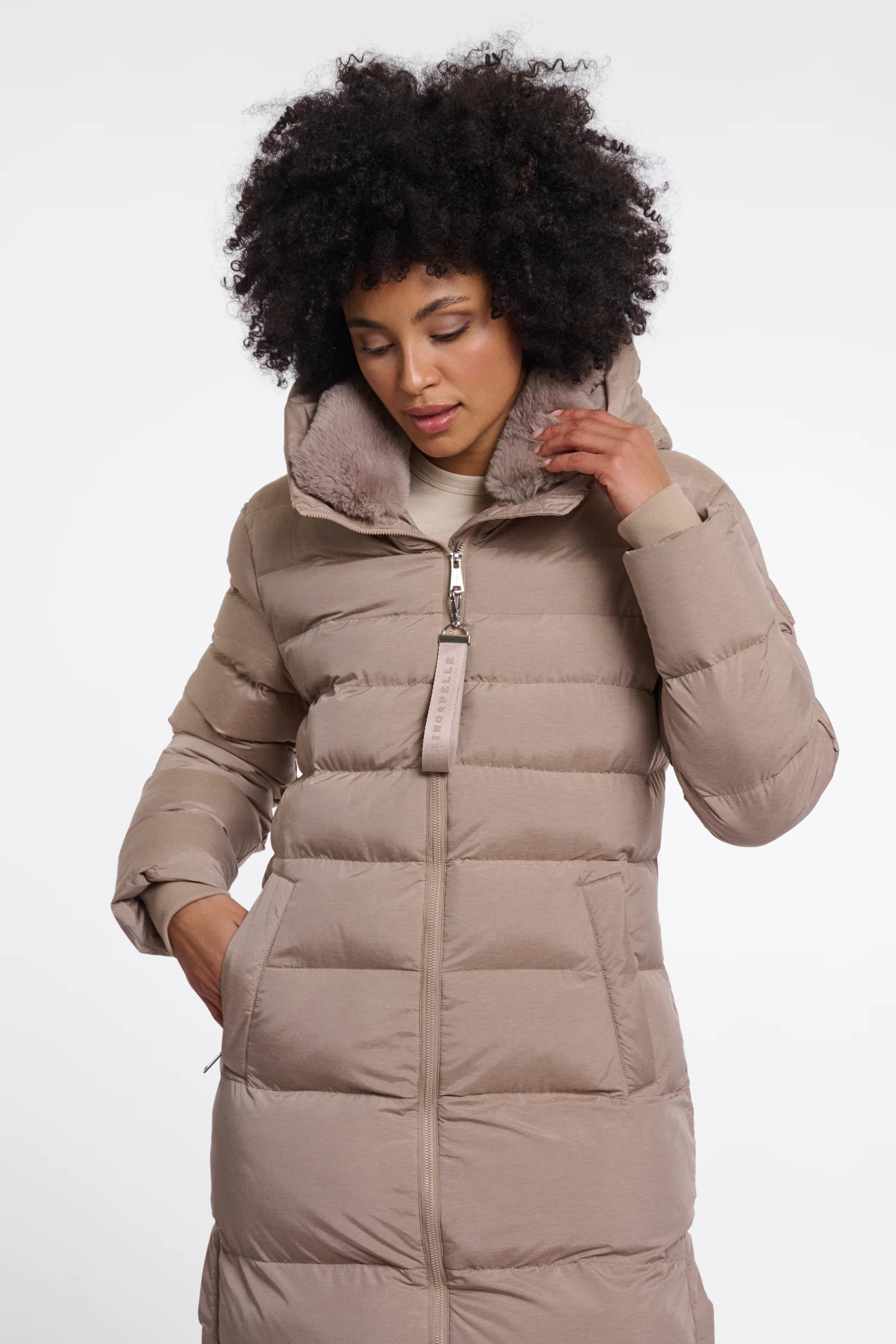 Rino & Pelle Hudson Padded Coat Mocha Latte - Afbeelding 5