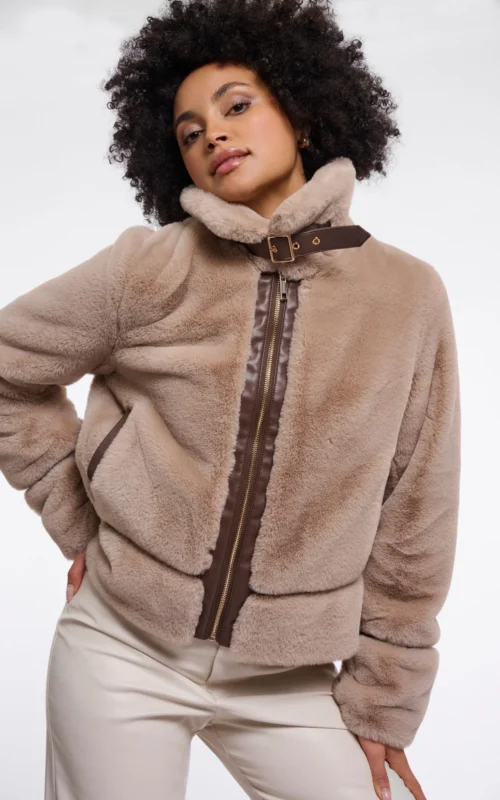 Rino & Pelle Lambra Jacket Short Faux Fur Oat