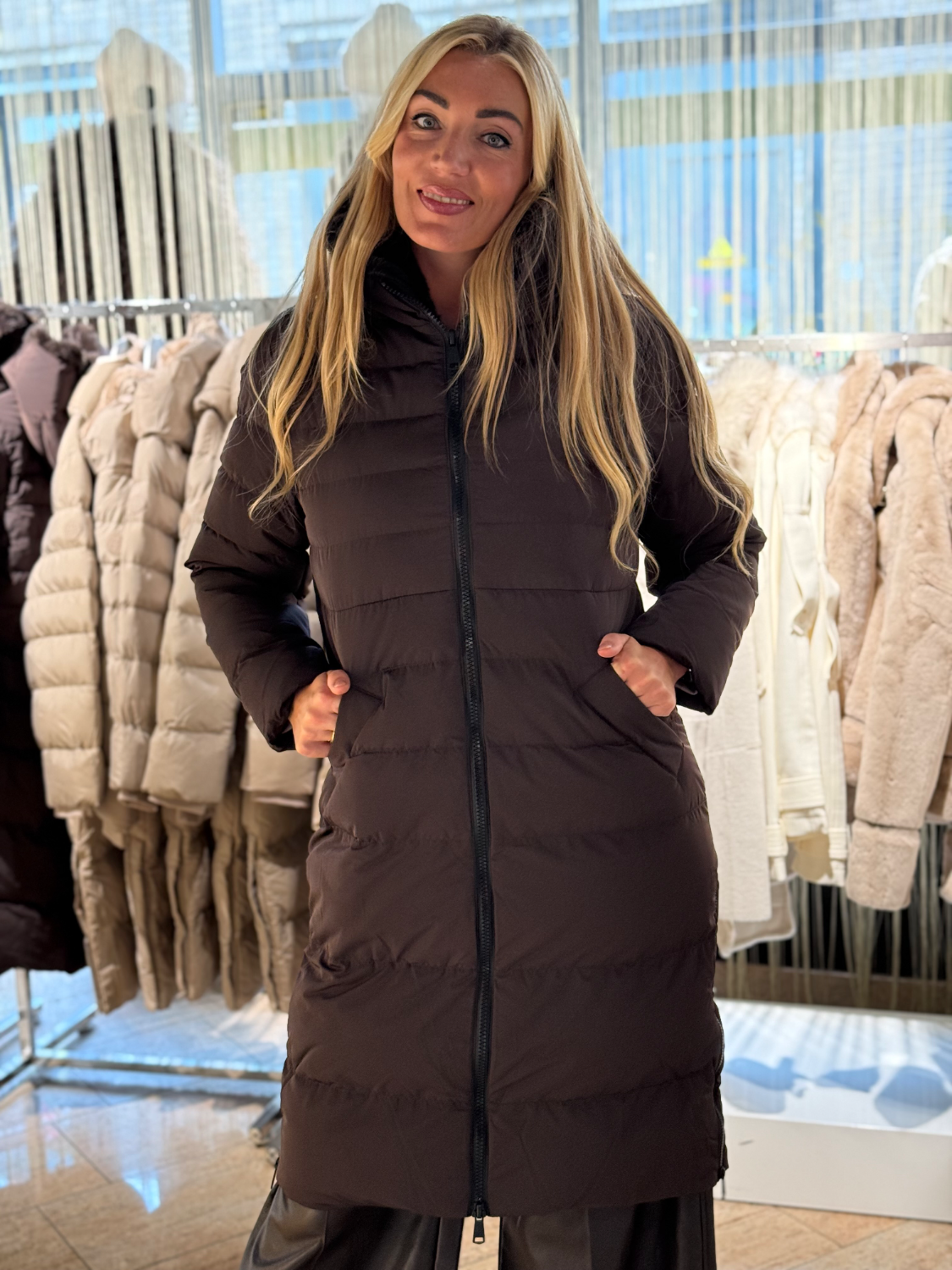 Rino & Pelle Coat Keilafur Long Padded Hooded Peated