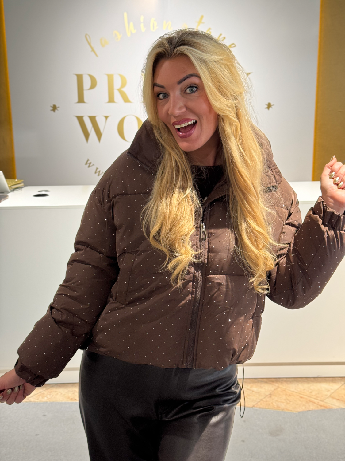 Glam Bomber Jacket Brown