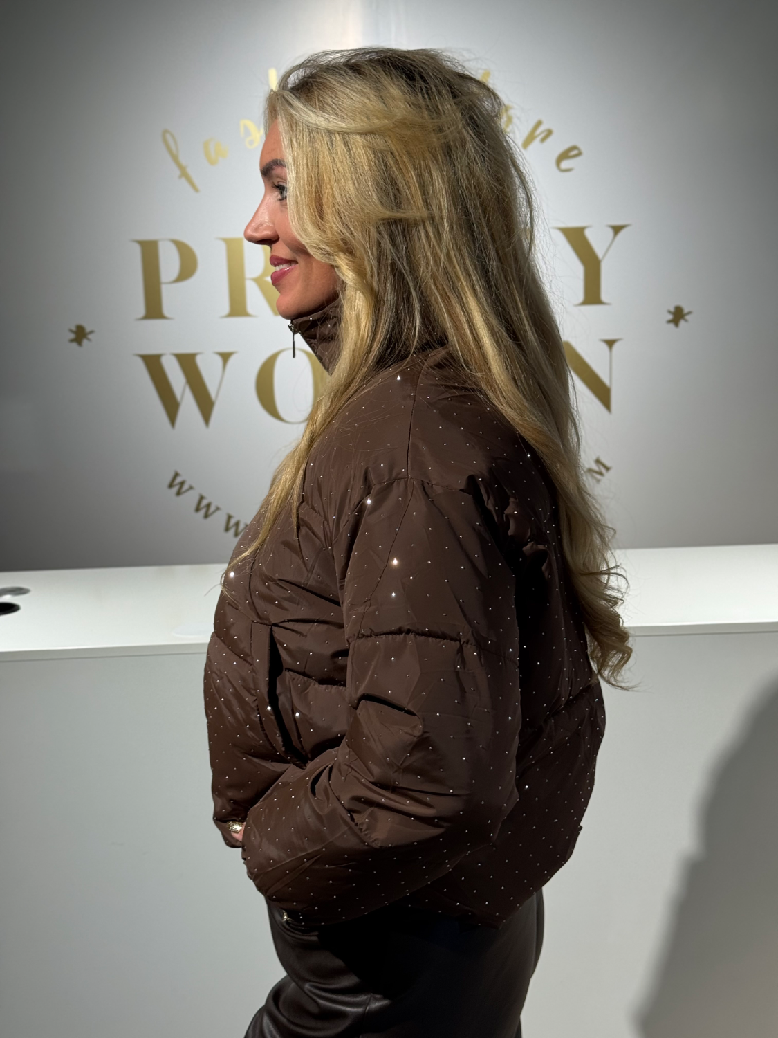 Glam Bomber Jacket Brown - Afbeelding 5