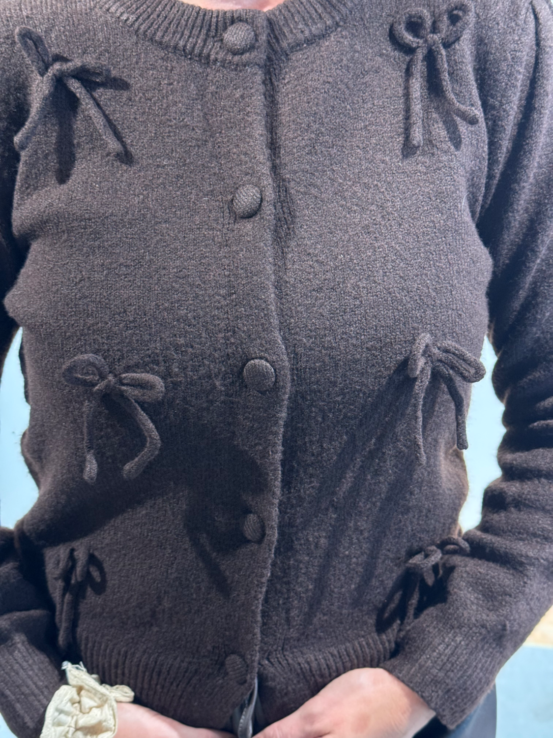 Brown Bow Cardigan - Afbeelding 2