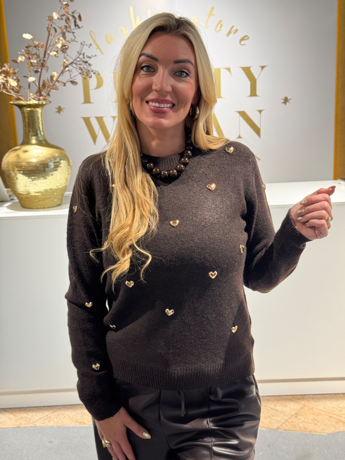 Sweetheart Sweater Brown
