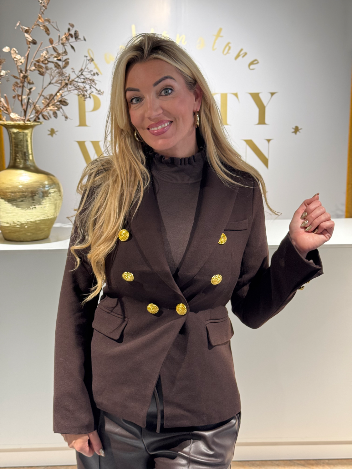 Unique Blazer Brown Goldbutton