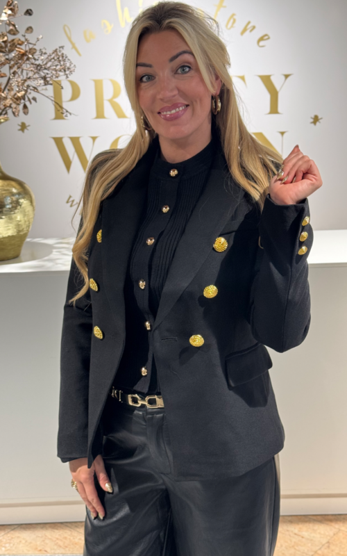 Unique Blazer Black Goldbutton