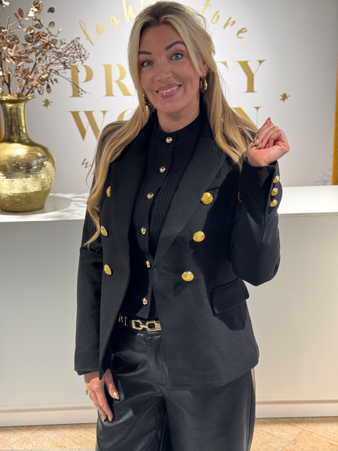 Unique Blazer Black Goldbutton