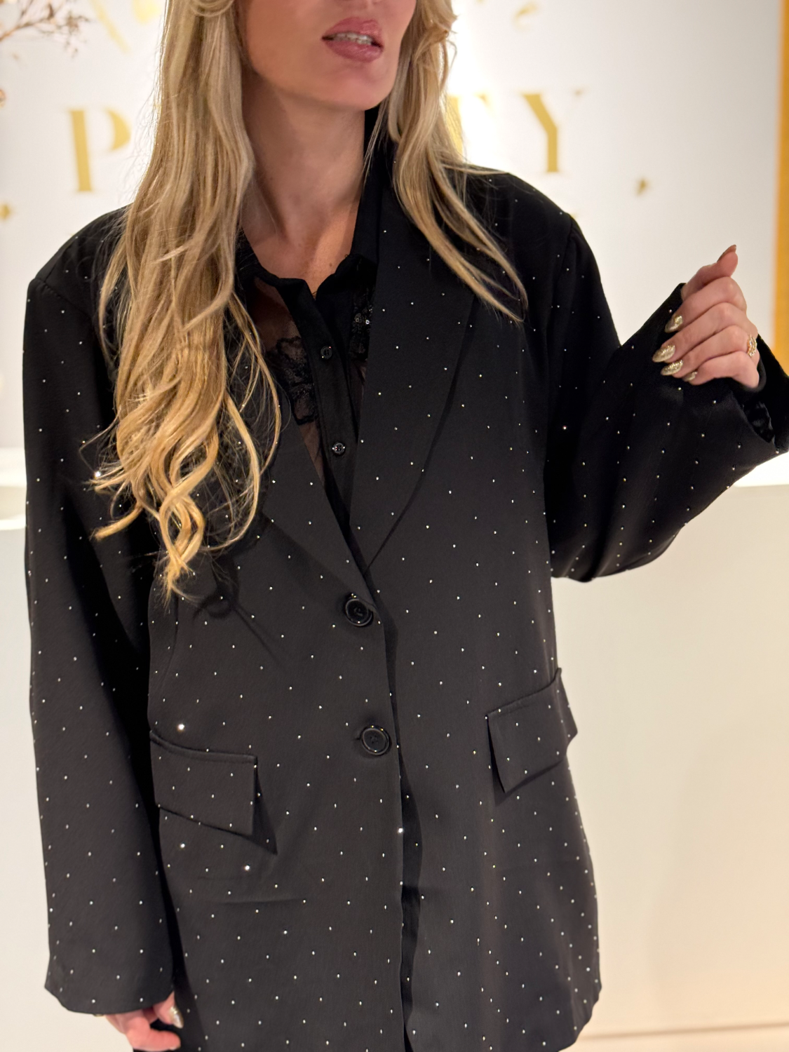 Glam Glitter Blazer Black - Afbeelding 2