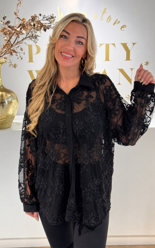 Rosalie Sequin Blouse Black