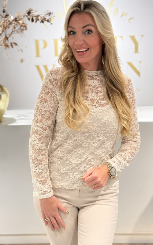 Lace Top Basic Laura Beige