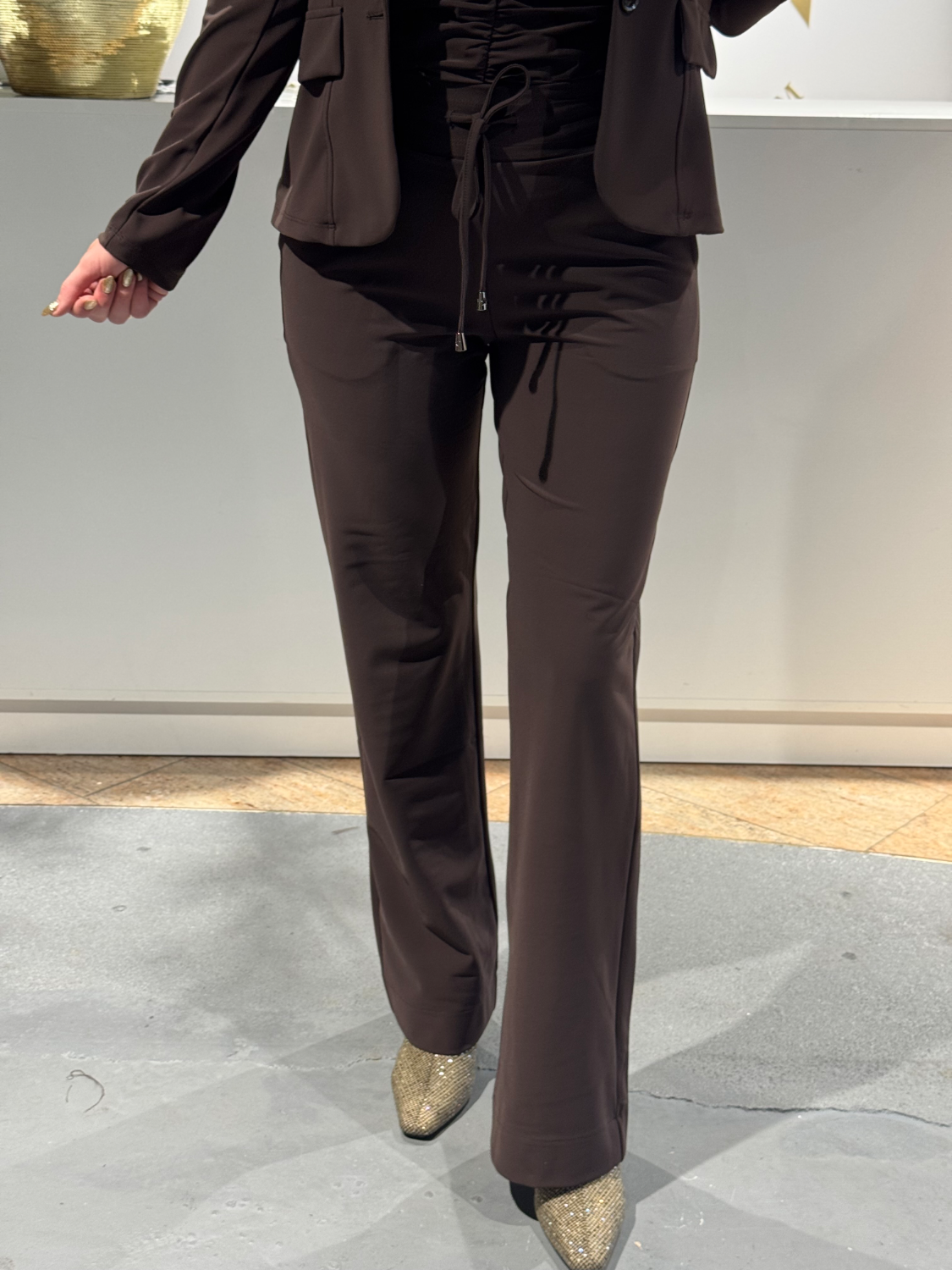 Mi Piace Trousers Straight 089 Bonded Espresso
