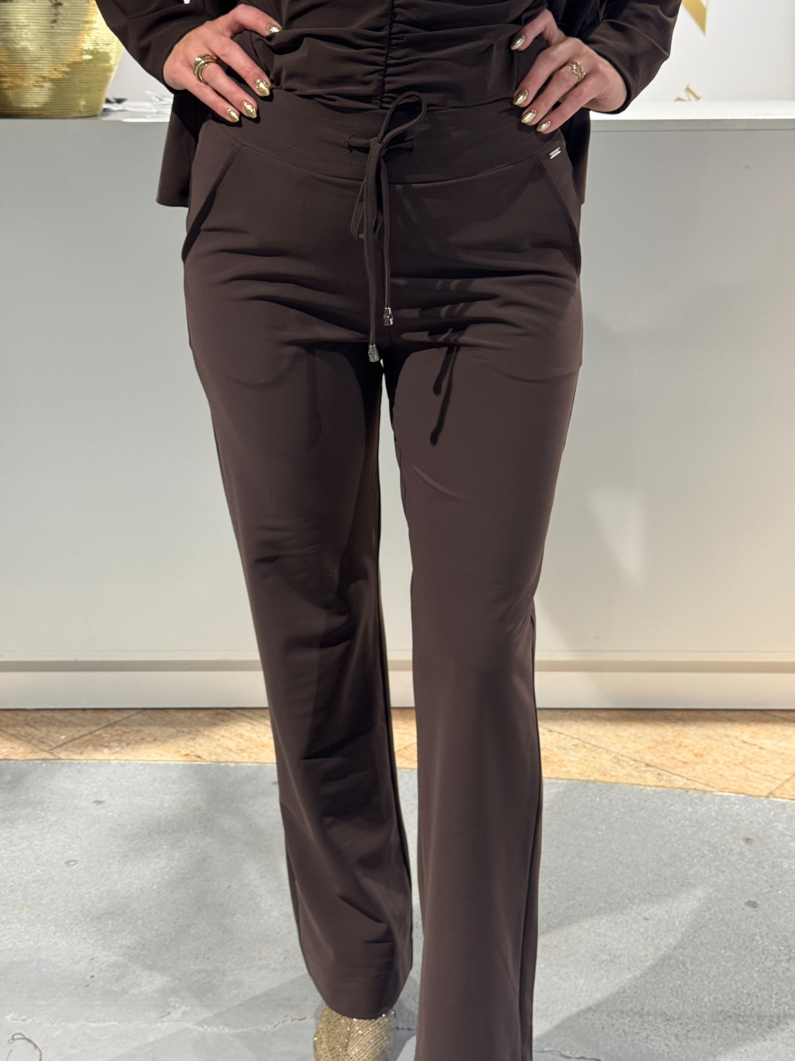 Mi Piace Trousers Straight 089 Bonded Espresso - Afbeelding 2