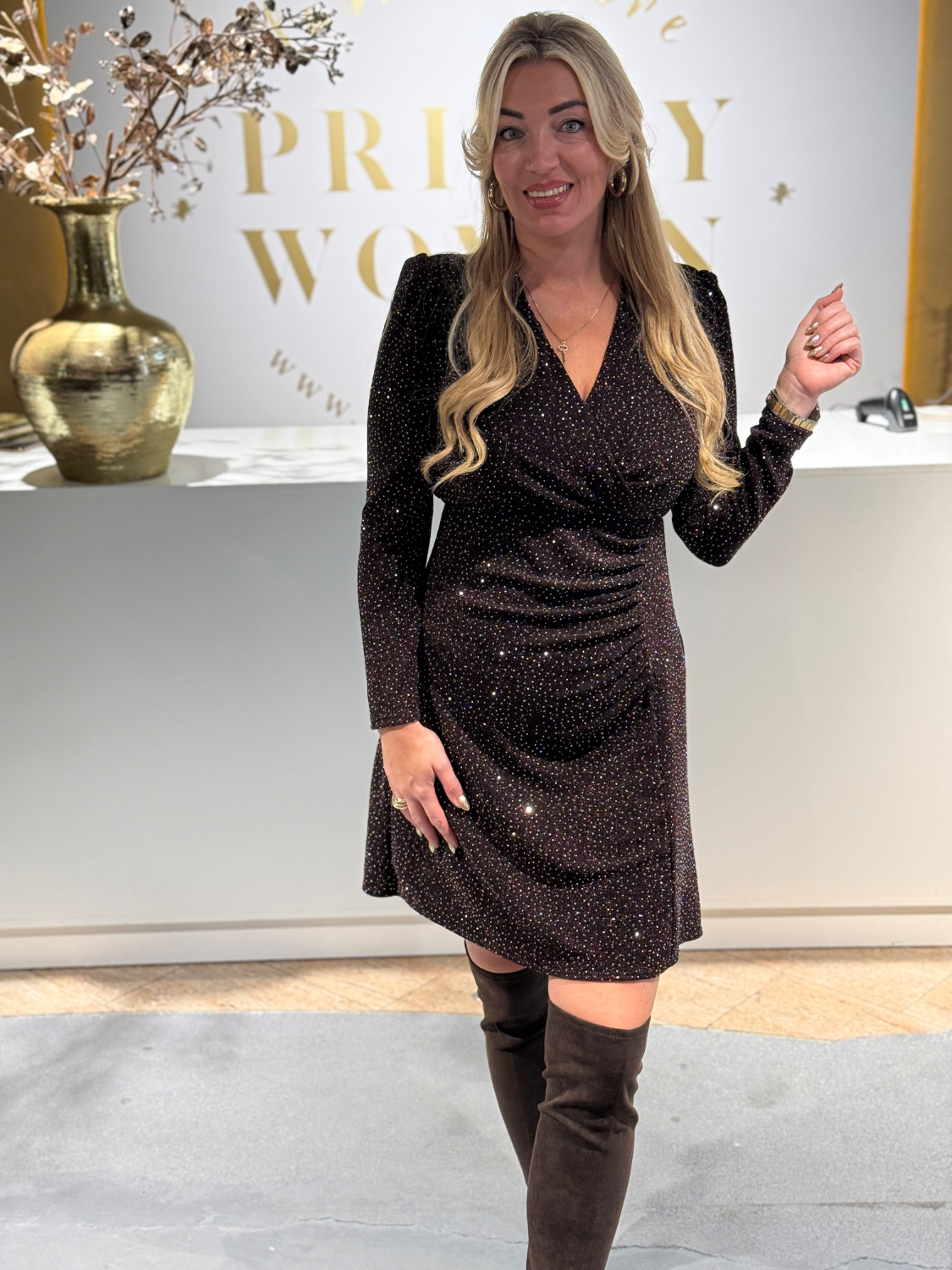 Best Party Dress Brown - Afbeelding 2