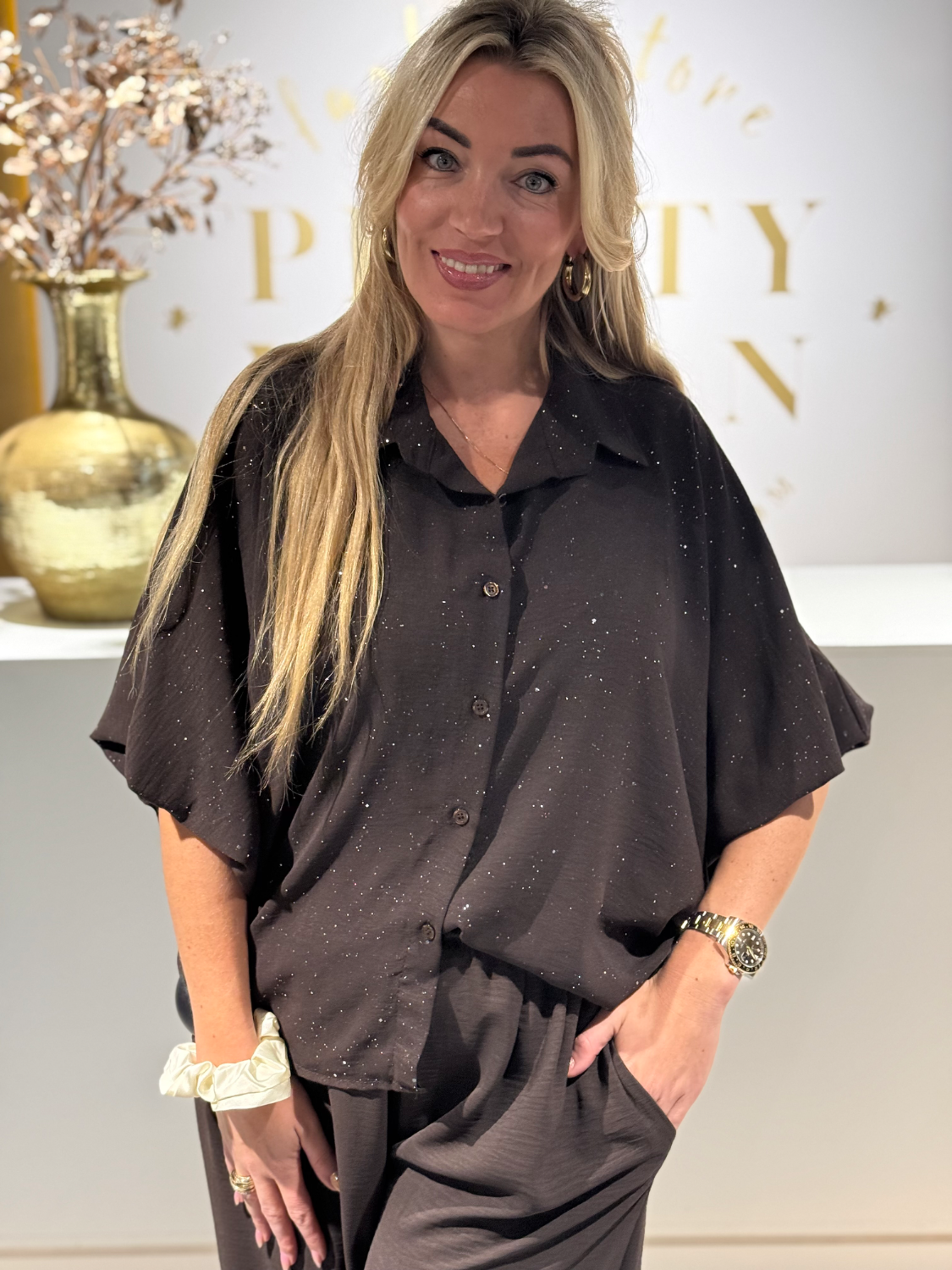 La Vie Blouse Brown - Afbeelding 3