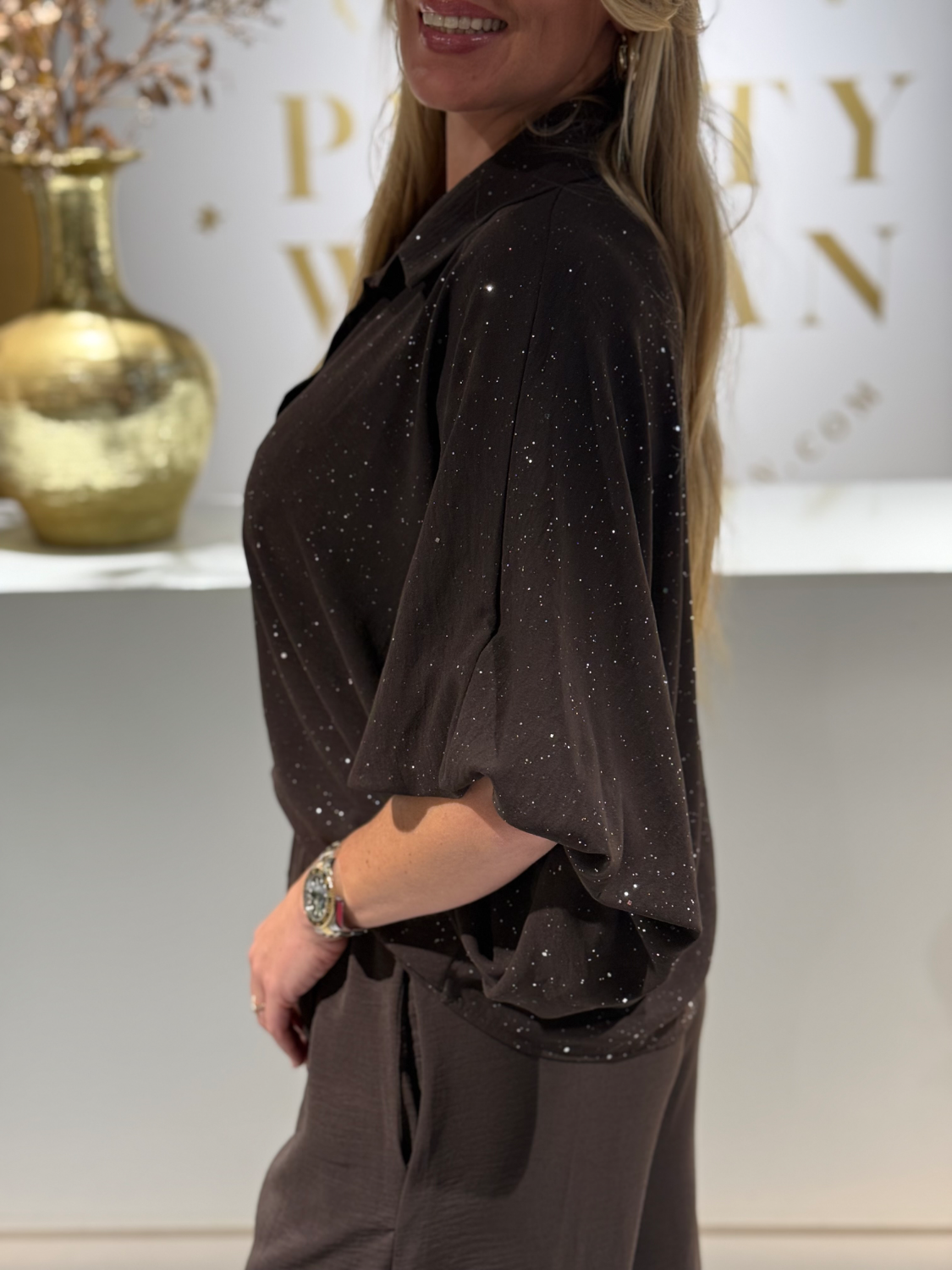 La Vie Blouse Brown - Afbeelding 2